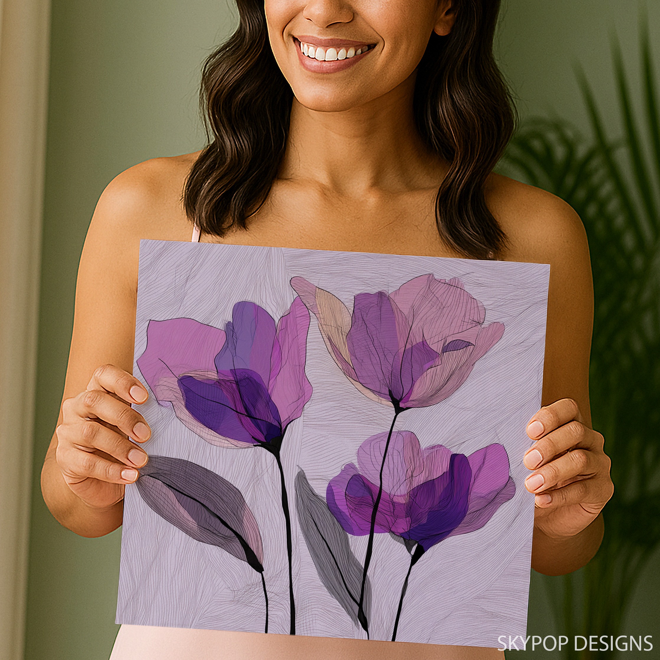 9.jpg Purple Tulip Art