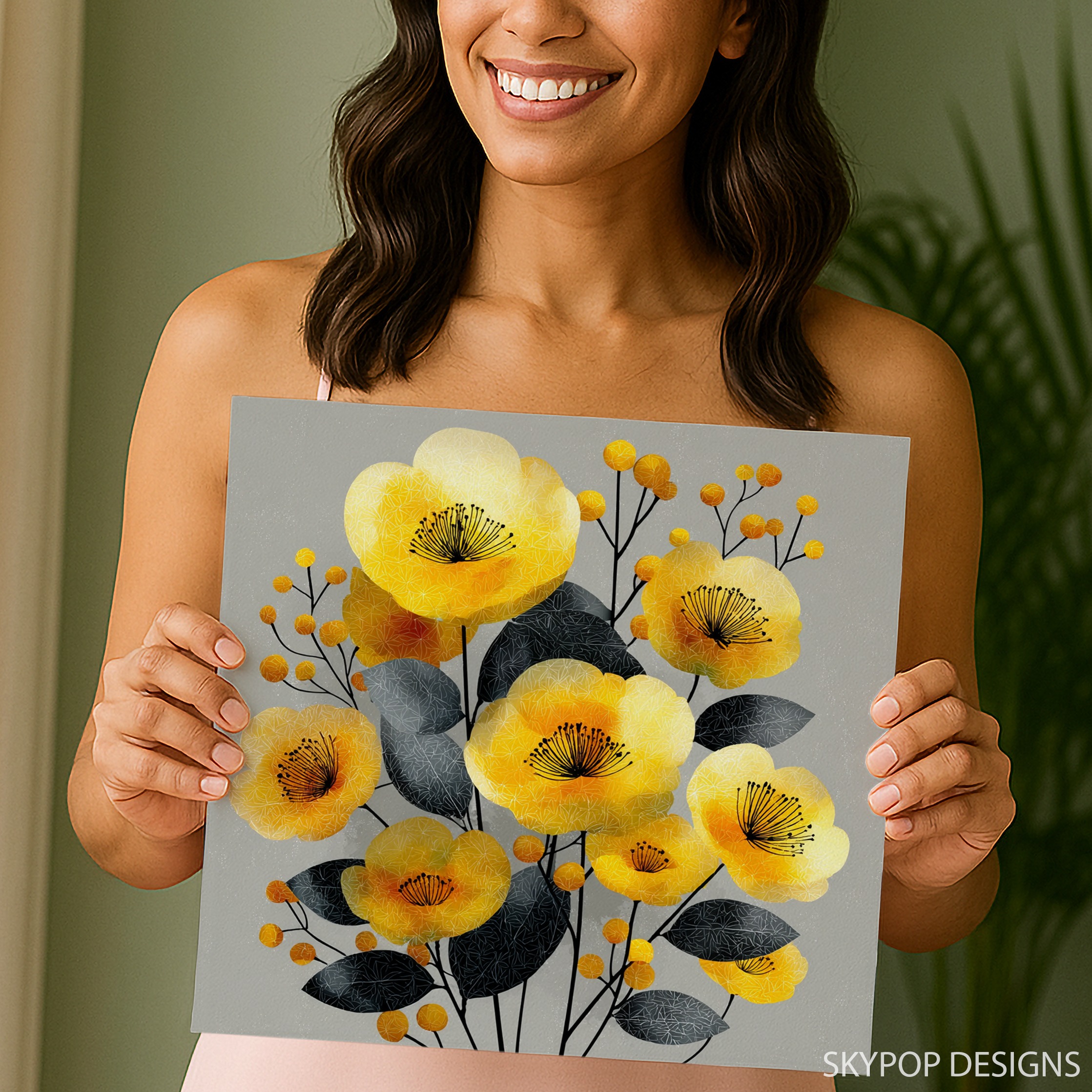 9.jpg Yellow Poppy Bouquet Art