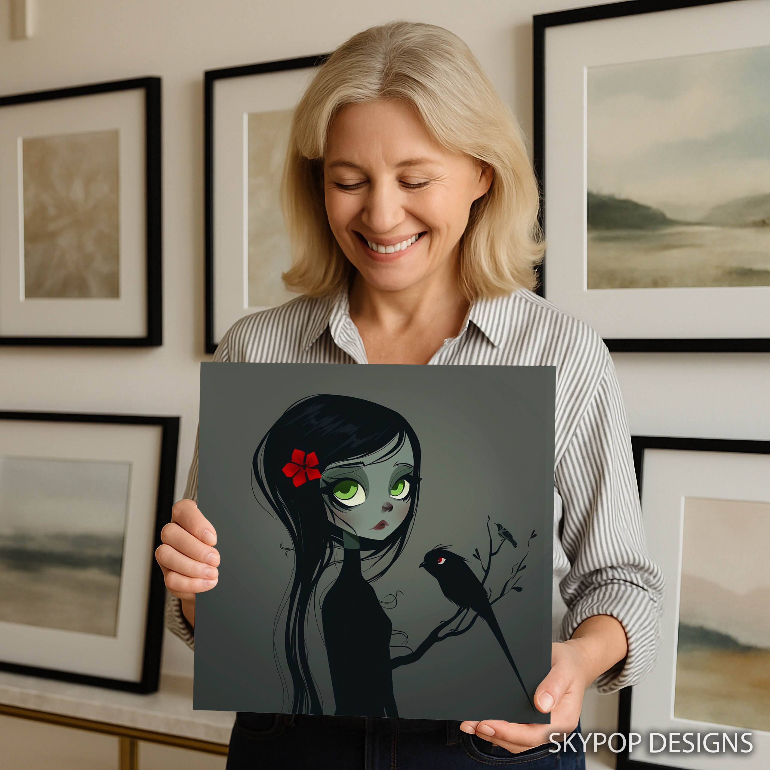 9.jpg Gothic Girl and Raven Art