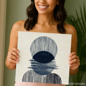 Geometric Ocean Horizon Art