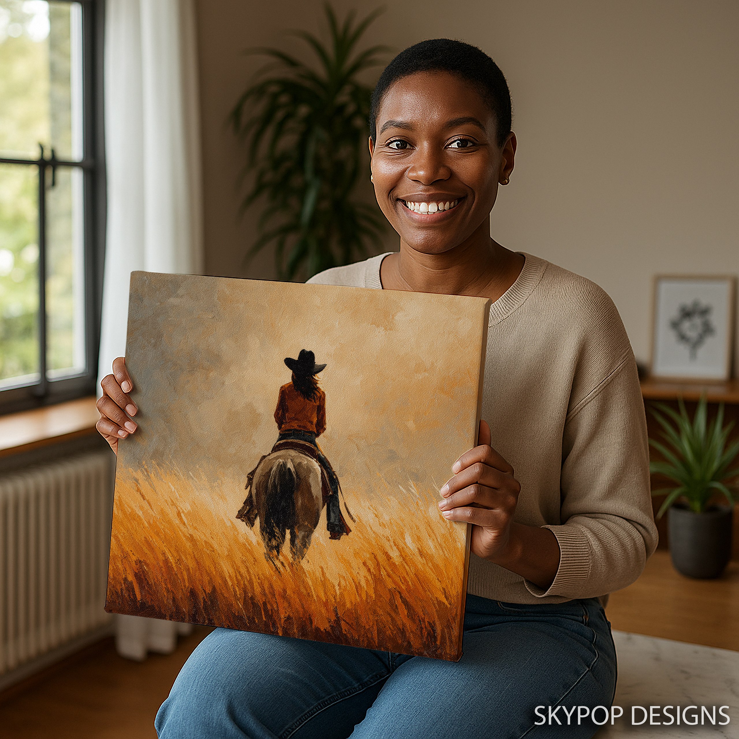 9.jpg Cowgirl Sunset Ride Art