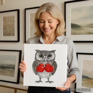 Owl Boxing Art