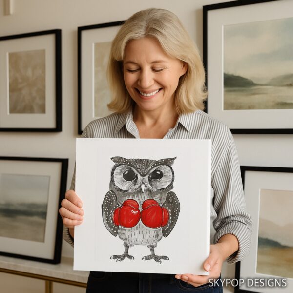 Owl Boxing Art