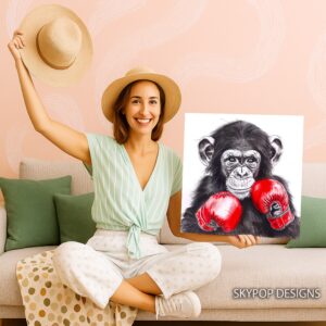 Chimpanzee Boxing Art