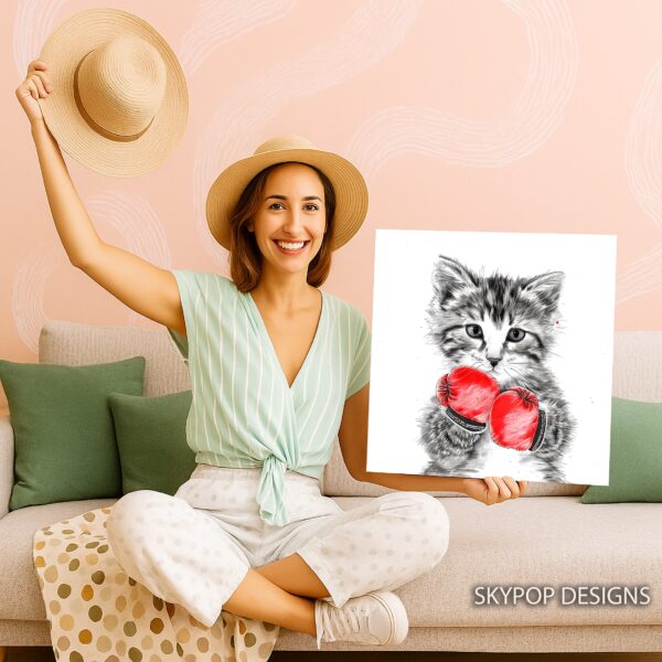 Boxing Kitten Art