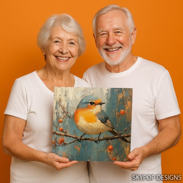 Orange Bird Branch Art