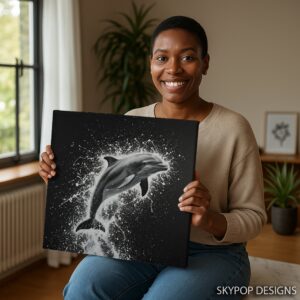 Dolphin Splash Art