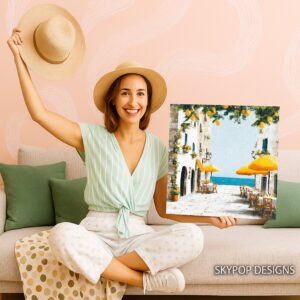 Sunny Mediterranean Cafe Art