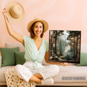 Mountain Forest Window View Art