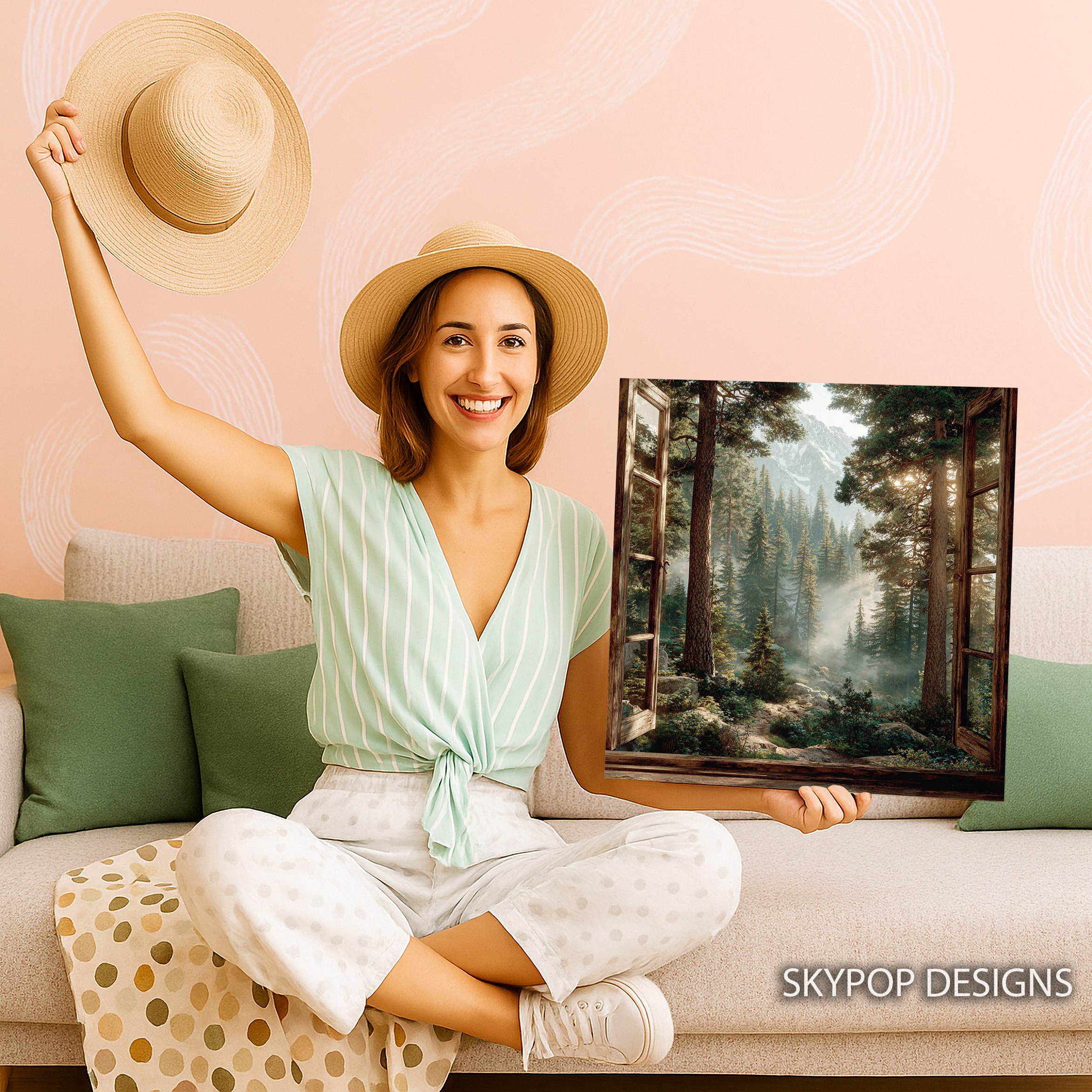 9.jpg Mountain Forest Window View Art