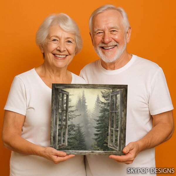 Misty Forest Window View Art