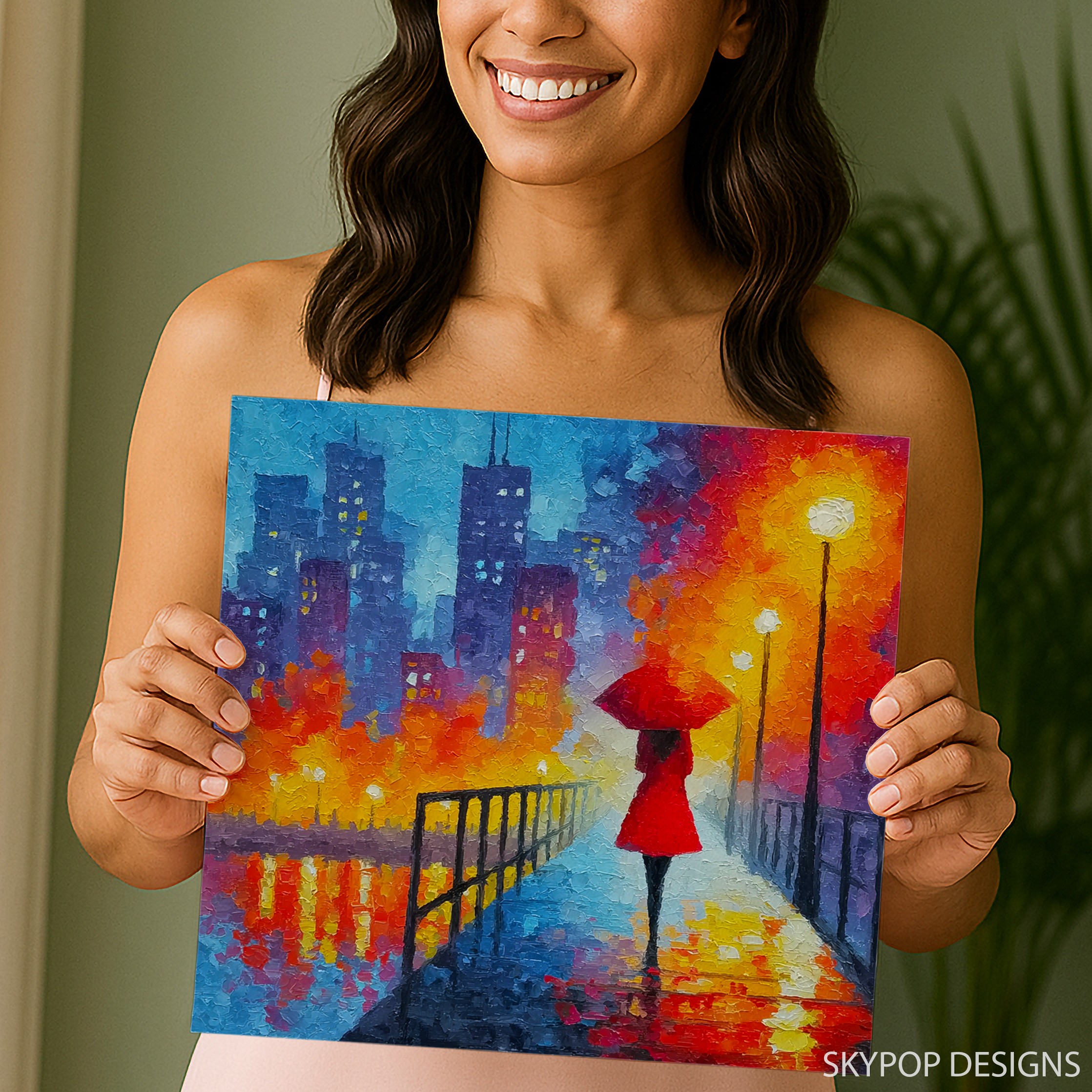 9.jpg Rainy City Lights Art