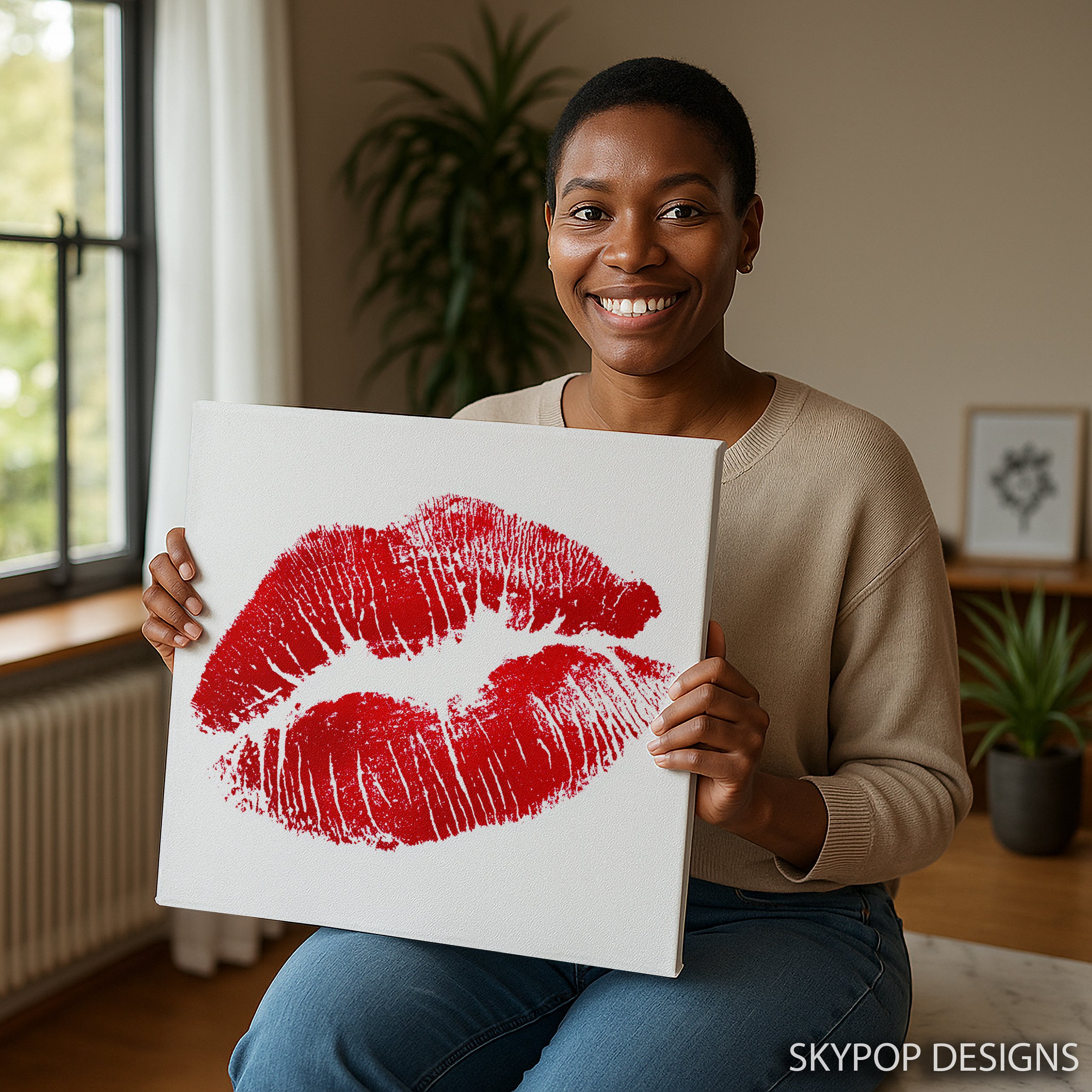 9.jpg Red Lip Print Art