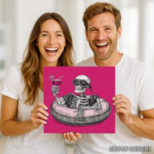 Skeleton Vacation Cocktail Art