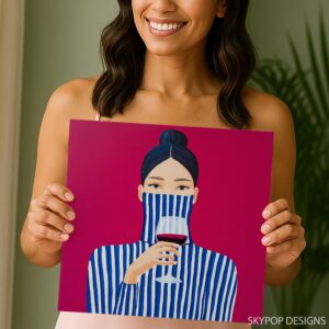 Stylish Wine Tasting Art