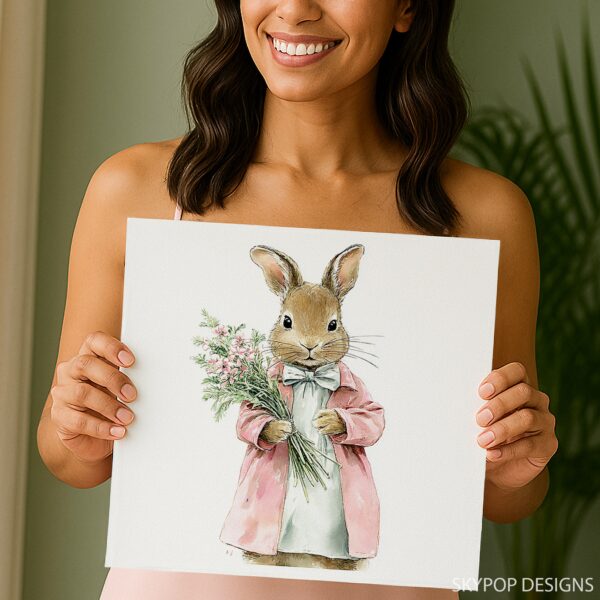 Bunny Flower Bouquet Art