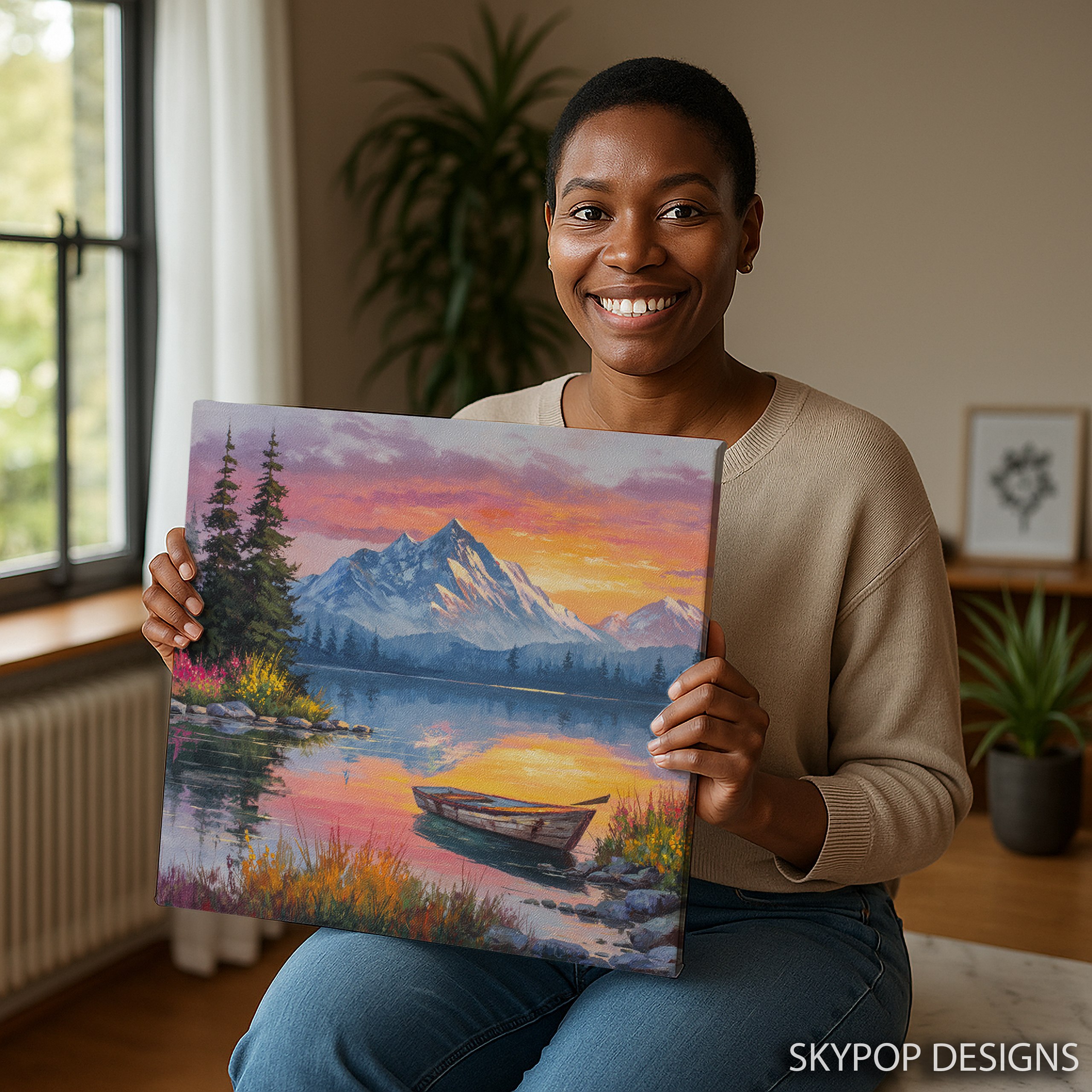 9.jpg Mountain Lake Sunset Art