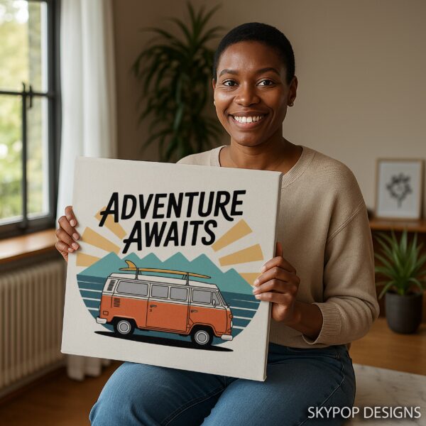 Retro Adventure Van Art
