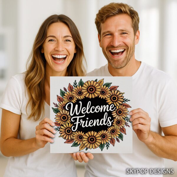 Sunflower Welcome Sign Art