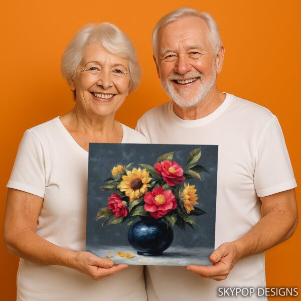 Sunflower and Rose Bouquet Art