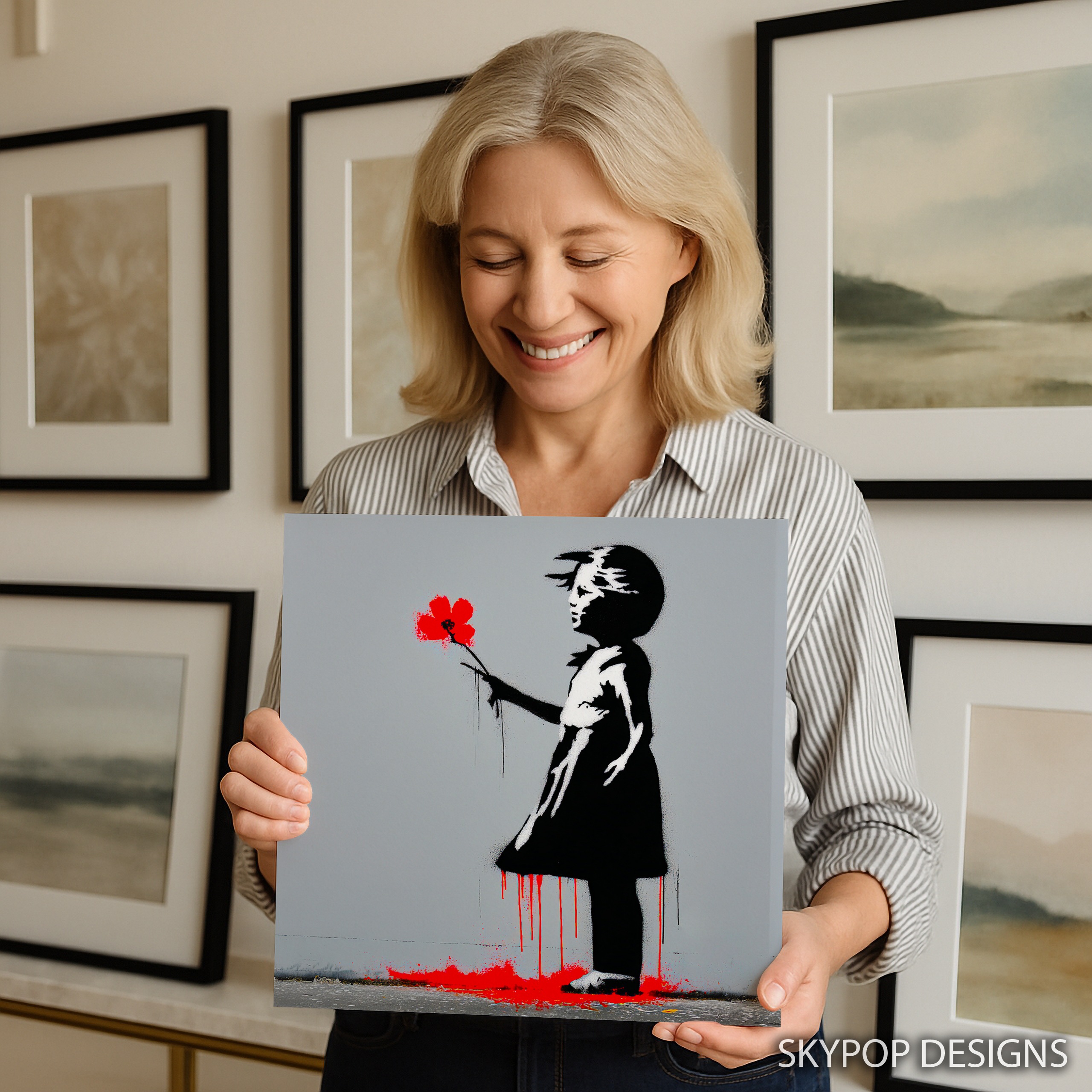 9.jpg Girl with Red Flower Art