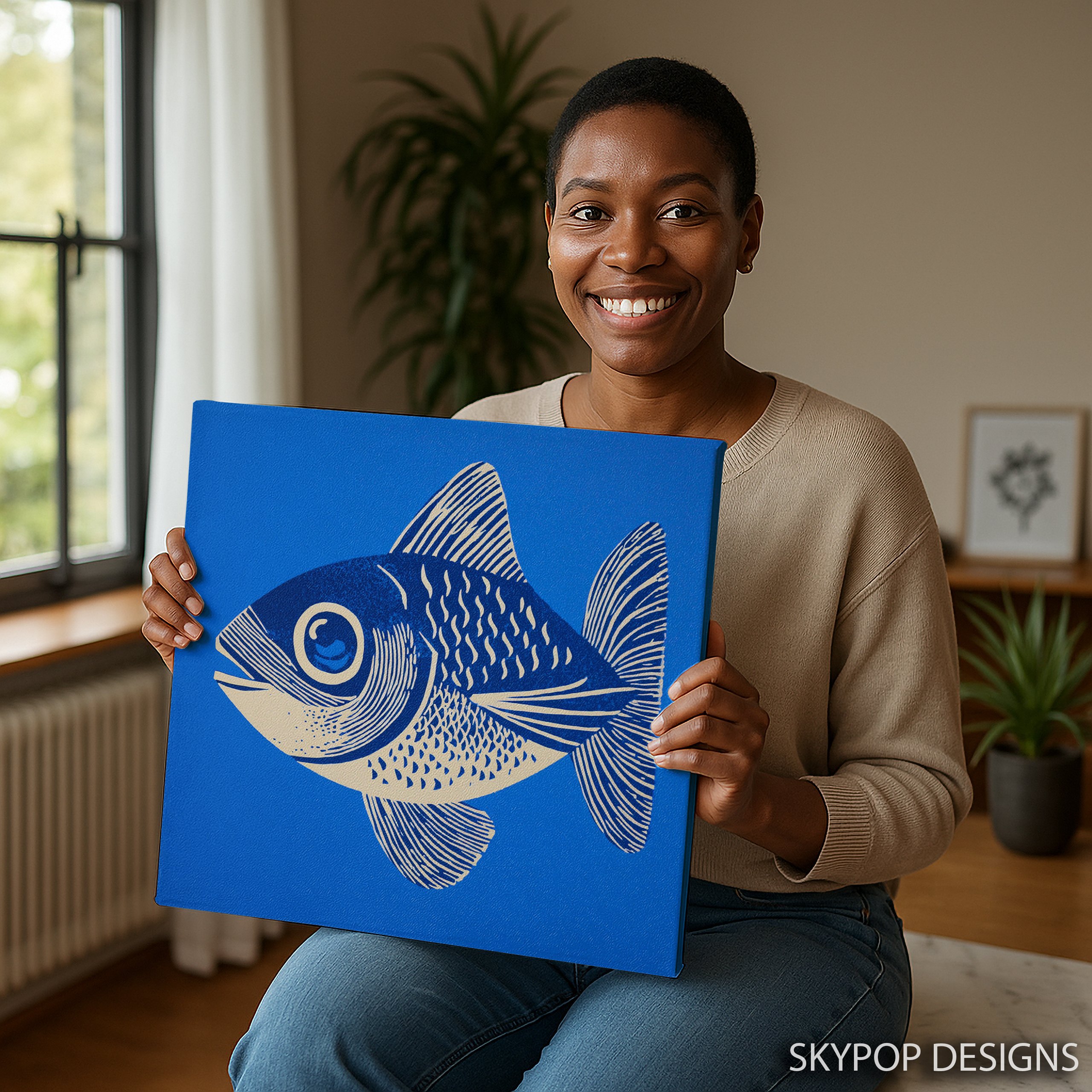 9.jpg Blue Fish Art