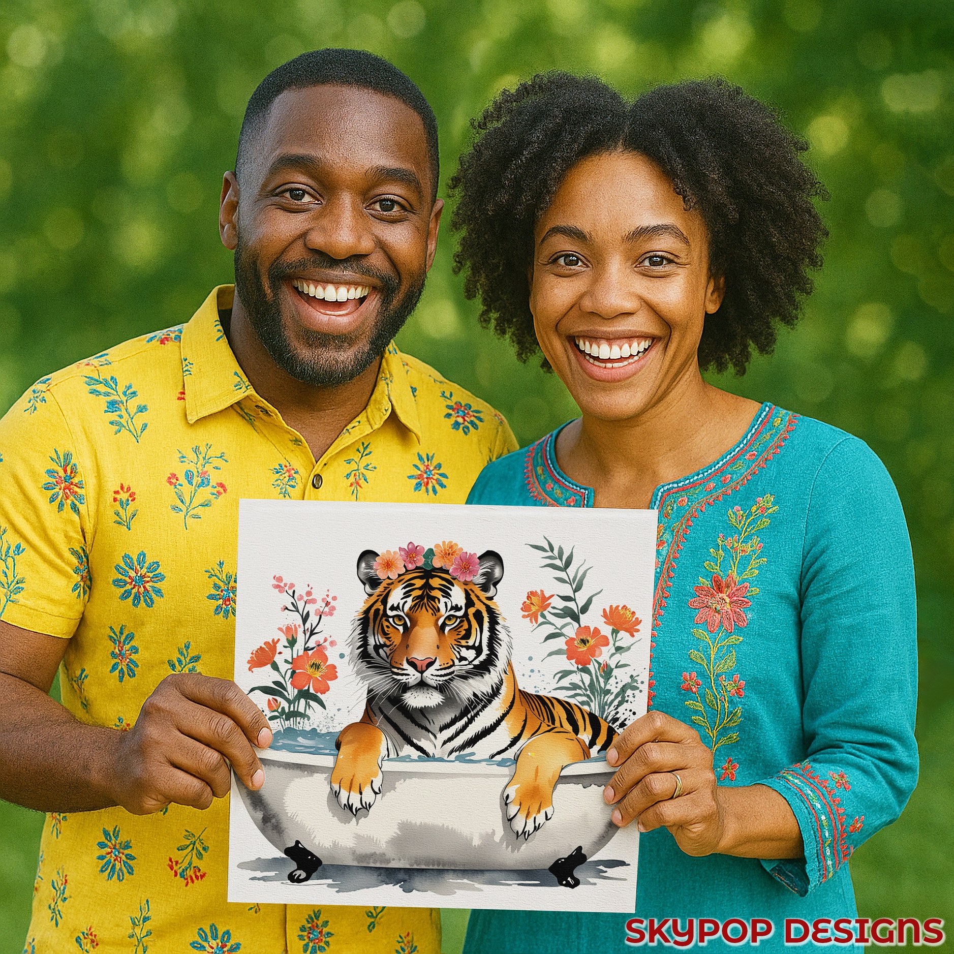 9.jpg Tiger Bath Time Art