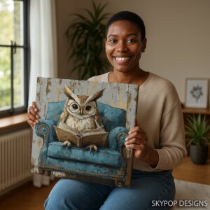 Owl Reading Art