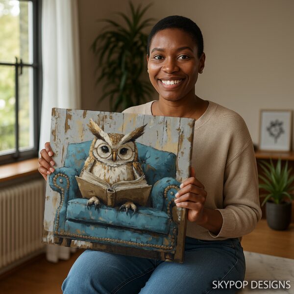 Owl Reading Art