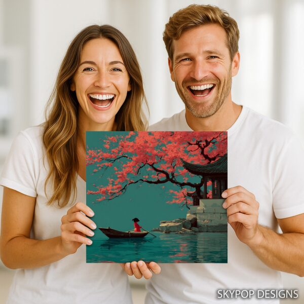 Cherry Blossom Boat Art