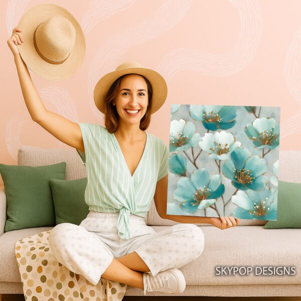Teal Blossom Art