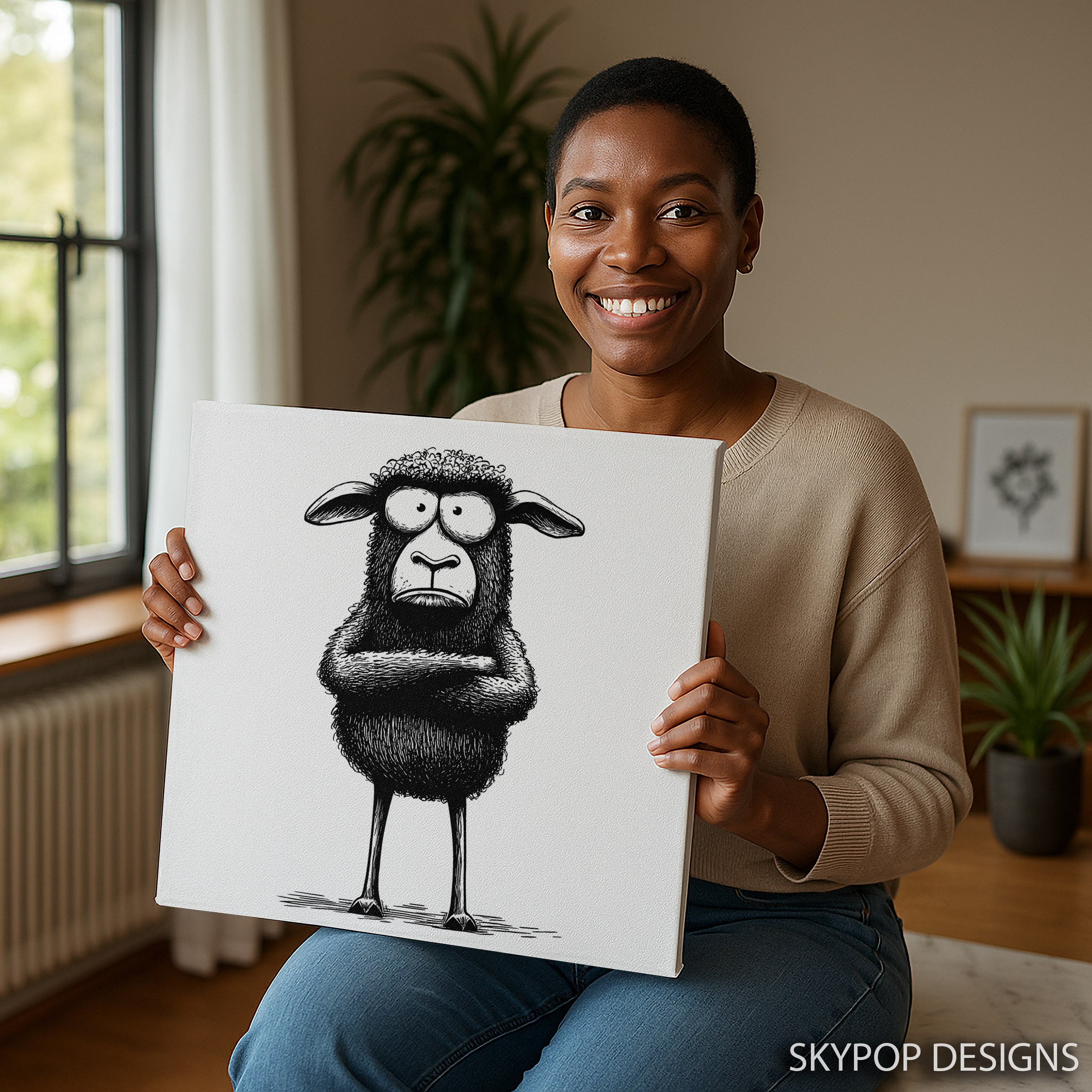 9.jpg Grumpy Sheep Art