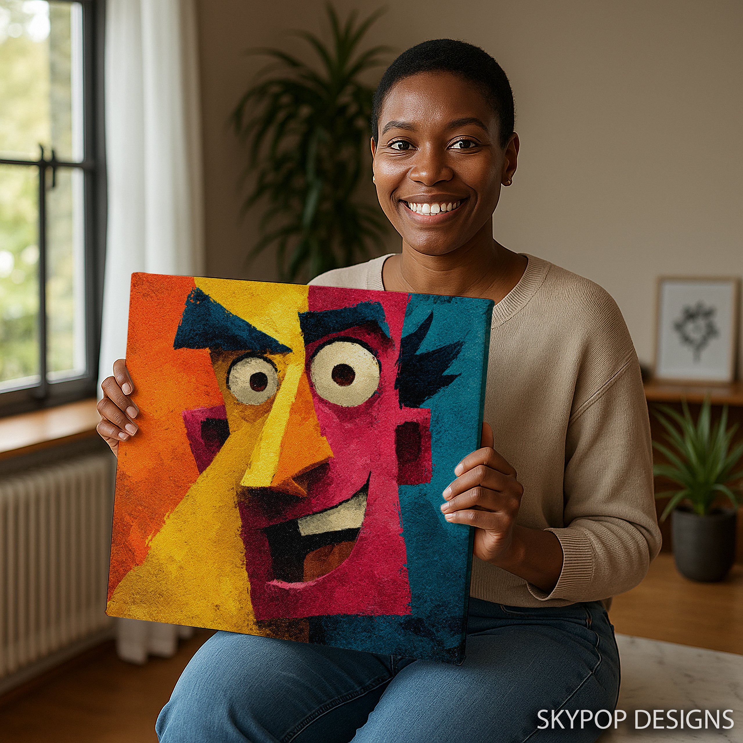 9.jpg Colorful Cubist Face Art