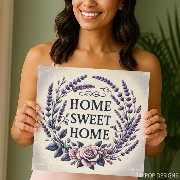 Lavender Home Sweet Home Art