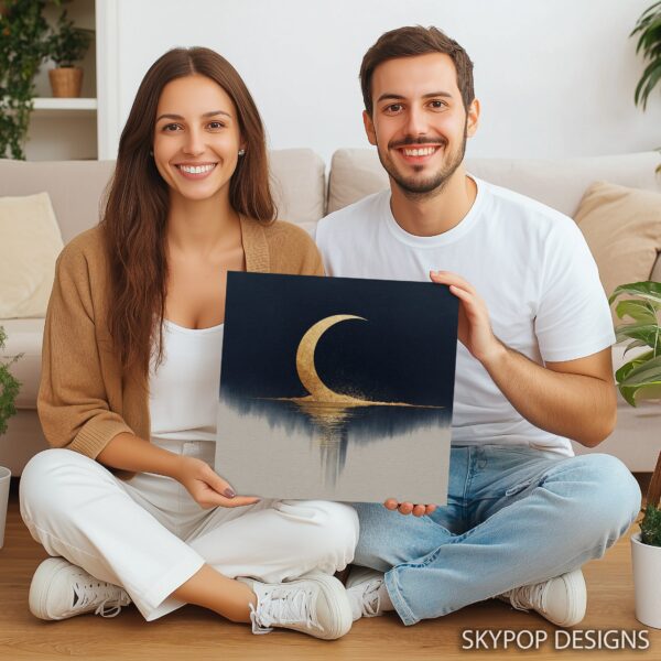 Crescent Moon Reflection Art