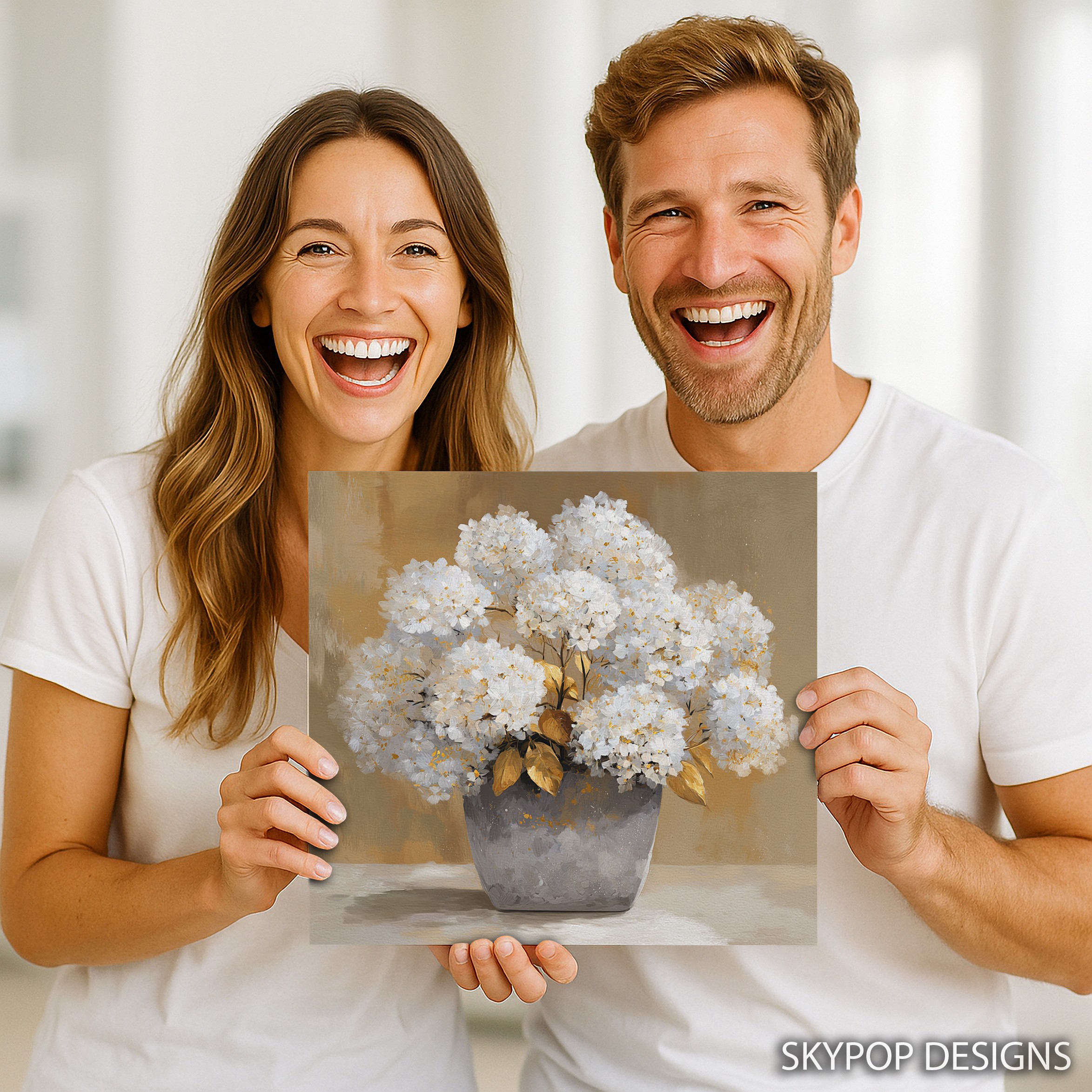 9.jpg White Hydrangea Bouquet Art