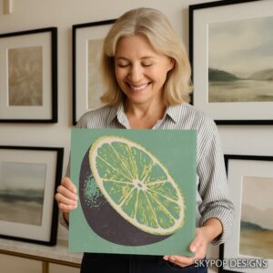 Retro Lime Slice Art