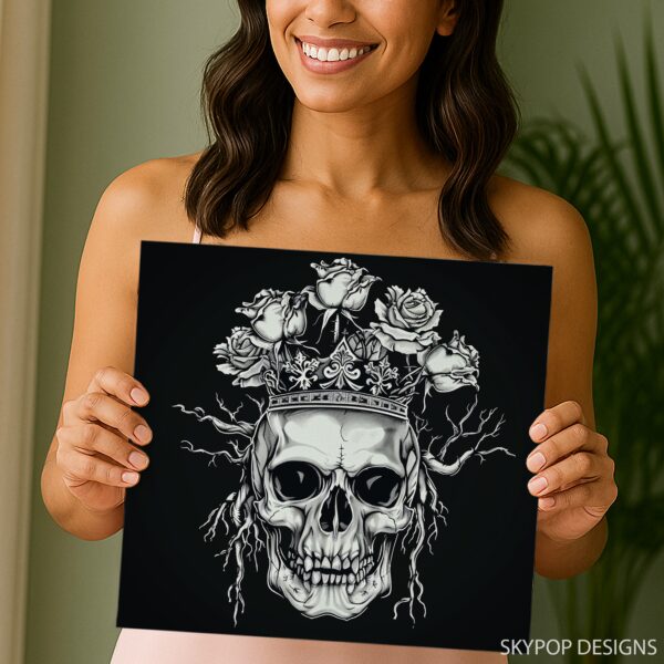 Royal Skull Rose Crown Art