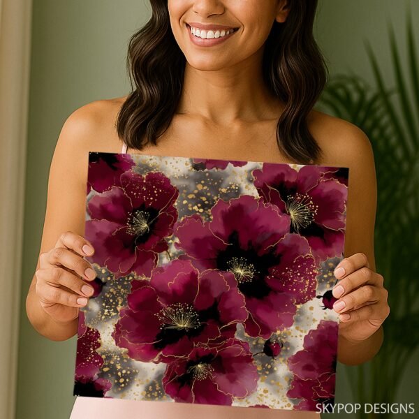 Burgundy Blossom Art