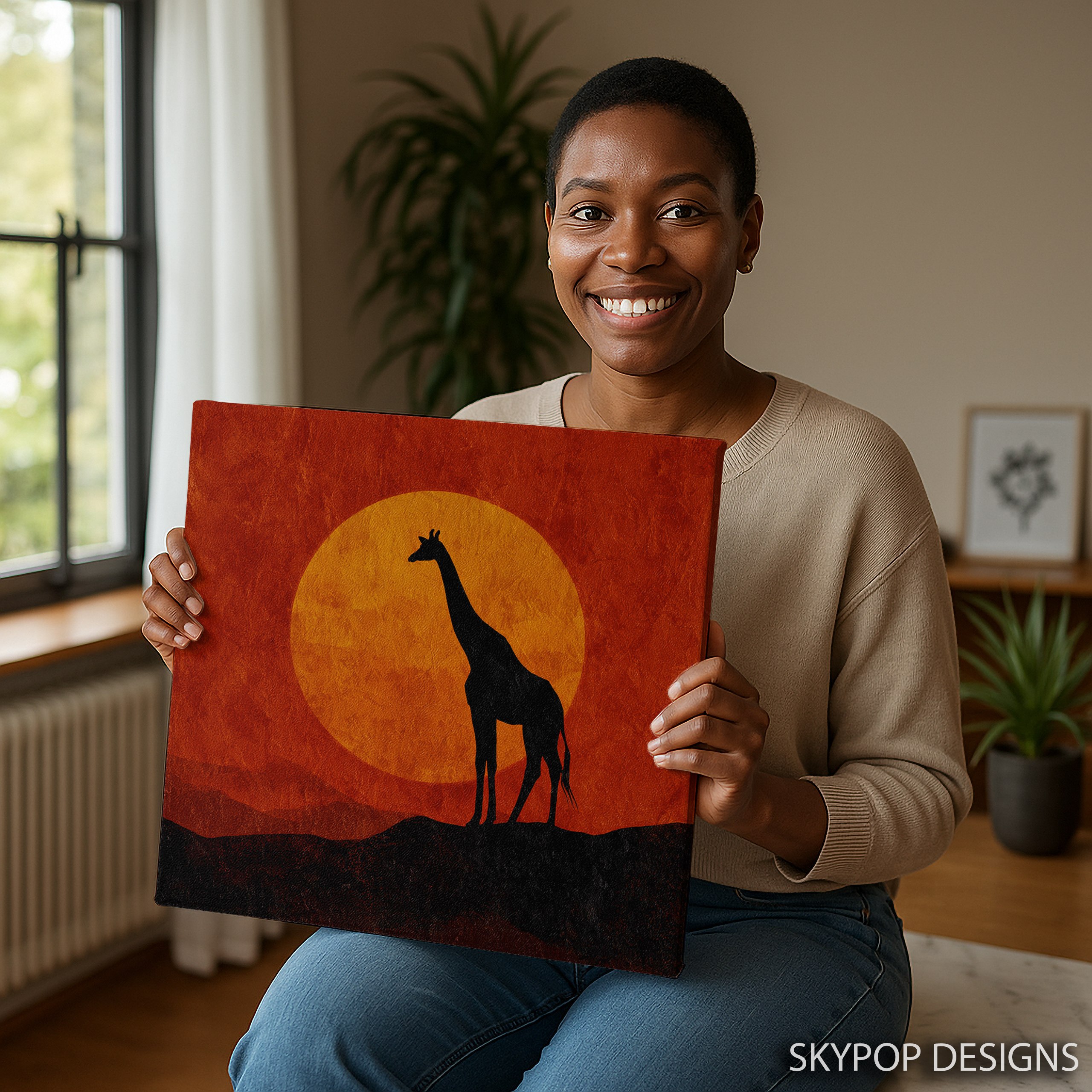 9.jpg Giraffe Sunset Art