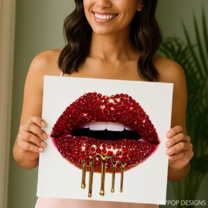 Glamorous Red Lips Art