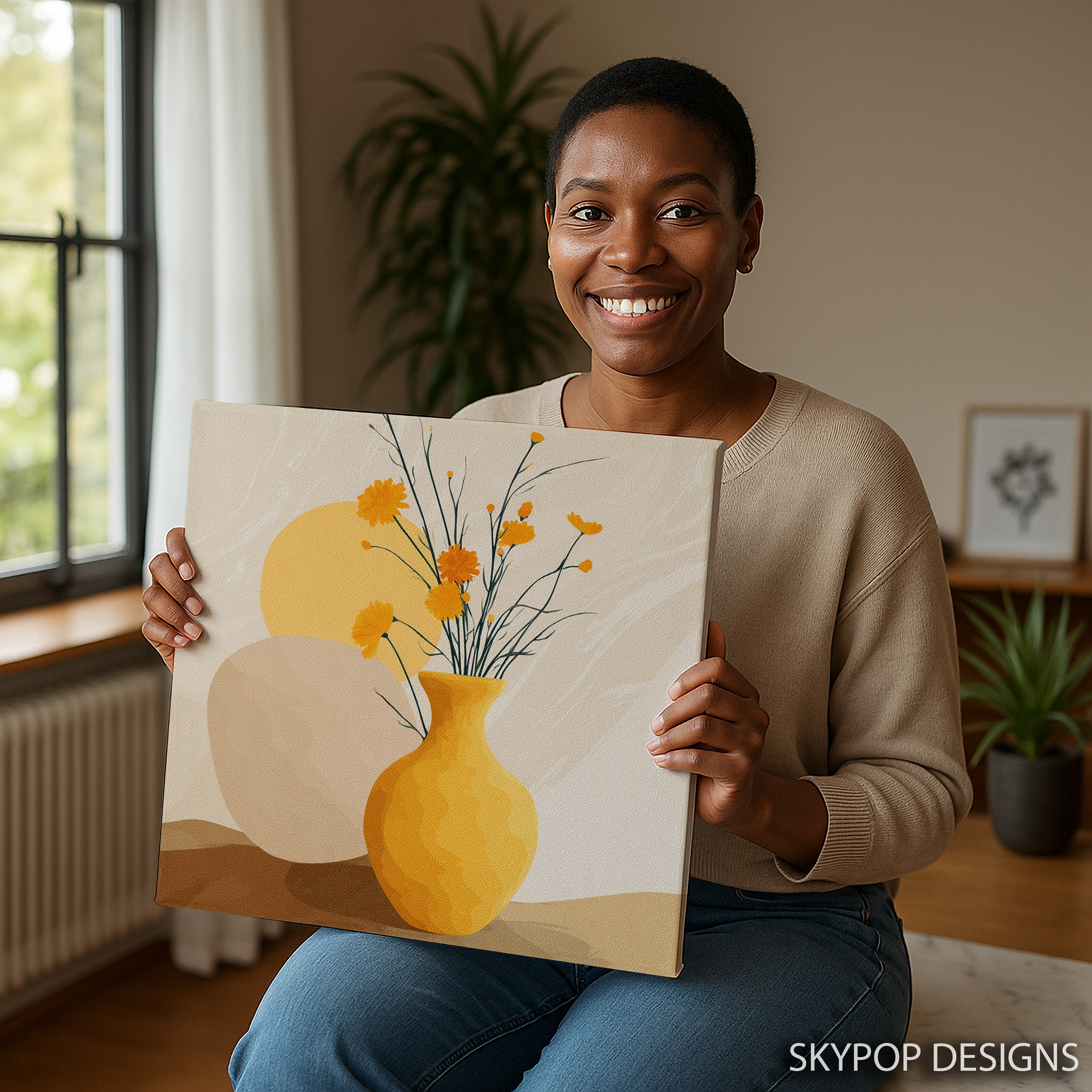 9.jpg Golden Blossoms Vase Art