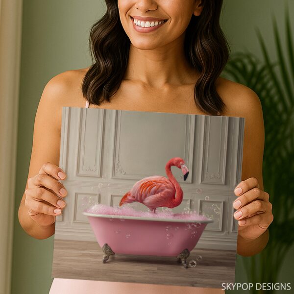 Flamingo Bubble Bath Art
