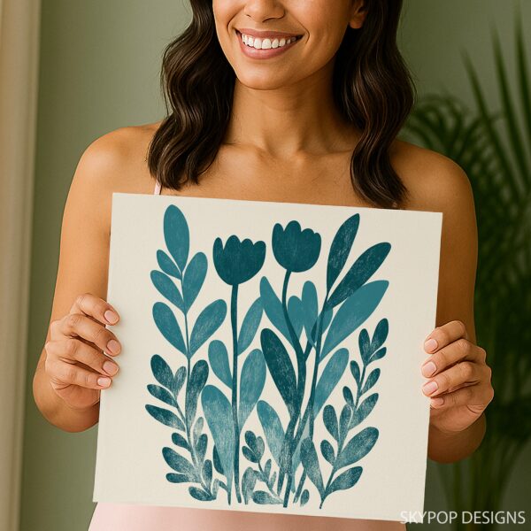 Teal Tulip Art