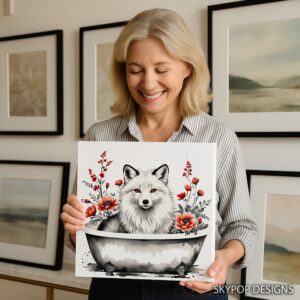 Fox in Bathtub Art