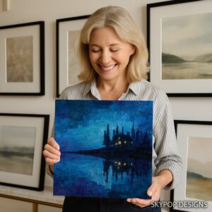 Starry Night Cabin Art