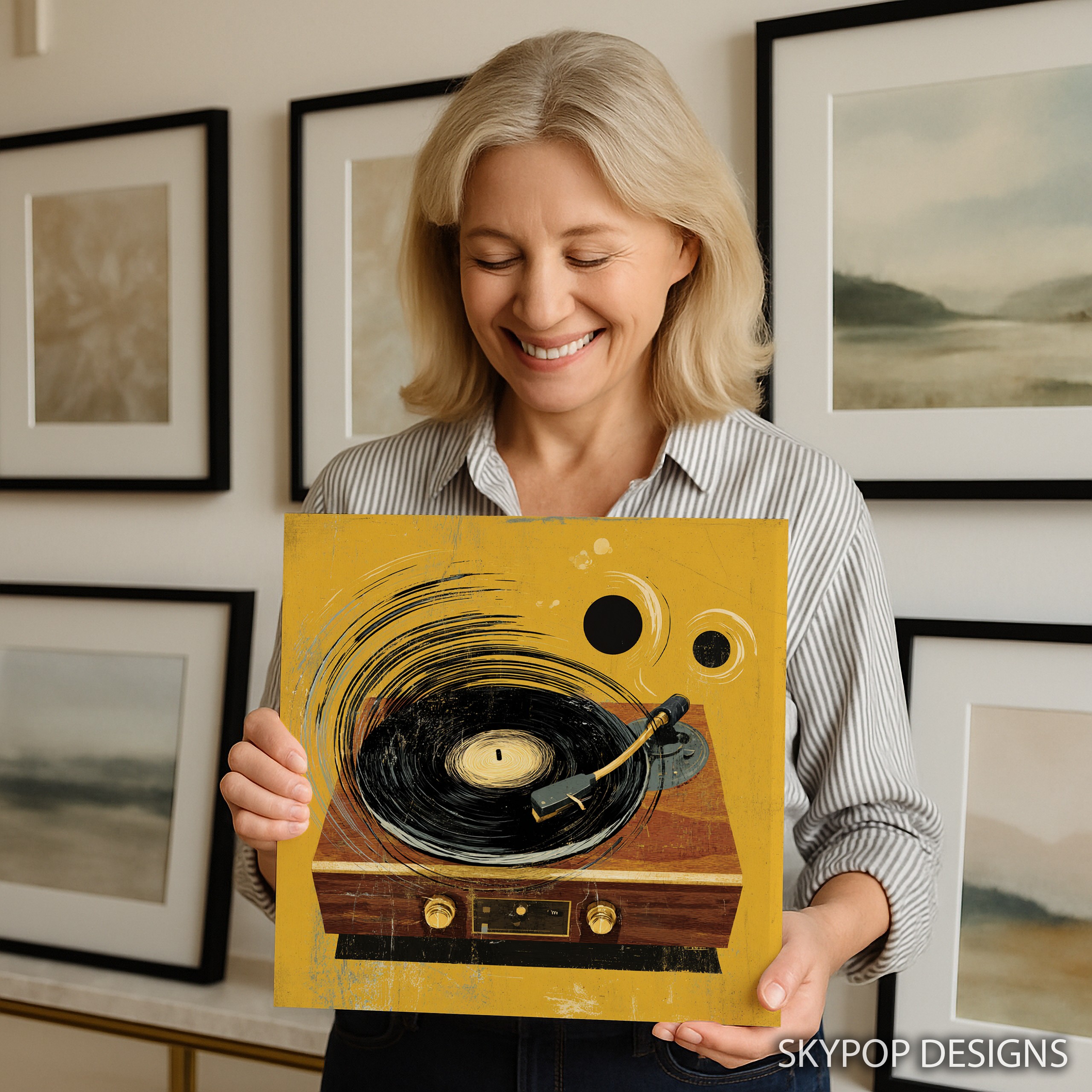 9.jpg Vintage Vinyl Record Player Art