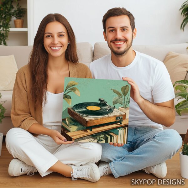 Retro Vinyl Record Player Art