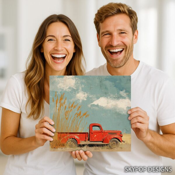 Red Truck Field Art