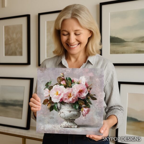 Pink Camellia Bouquet Art